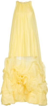 Aje Aje Ecliptica Ruffled Chiffon Maxi Dress - Yellow - 12 (UK12 / M)