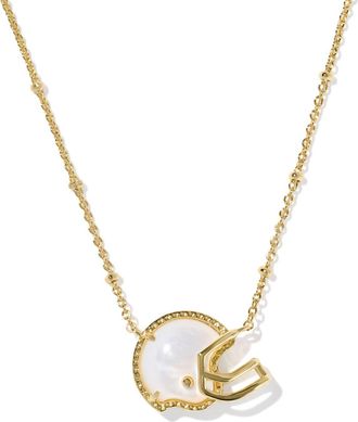 Kendra Scott Womens Football Helmet Short Pendant Necklace In Gold Ivory