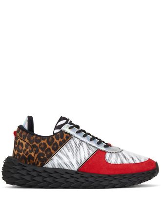 Giuseppe Zanotti animal panel sneakers - Red