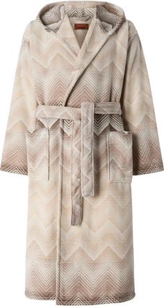 Missoni Home Badjas met Kap - Heren - Badjassen - Beige - XL - Nachtkleding