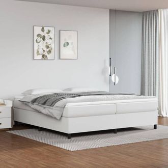 vidaXL Vidaxl - Estructura De Cama Sin Colch&oacute;n Cuero Sint&eacute;tico Blanco 200x200cm
