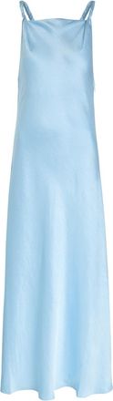 Polo Ralph Lauren Twisted Strap Detail Satin Maxi Dress - Light Blue - 10 (UK14 / L)