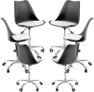 Regalos Miguel Packs Sillas - Pack 6 Sillas Neo - Negro Y Blanco