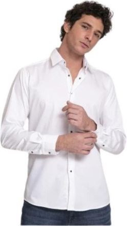 Karl Lagerfeld Casual Overhemd - Heren - Casual Overhemden - Wit - S - Katoen - Overhemden