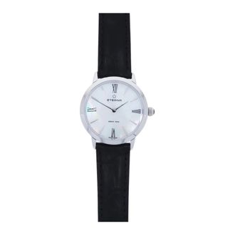 Eterna Accessoires, Dames, Zwart, ONE Size, Leer, Eternity Quartz Horloge