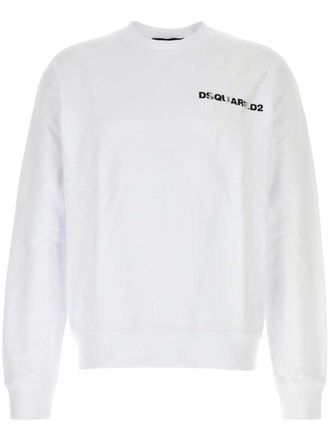 Dsquared2 Katoenen sweater met logoprint - Wit
