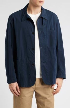 Merz b. Schwanen Relaxed Fit Organic Cotton Poplin Jacket in Dark Navy at Nordstrom Rack, Size Xx-Large