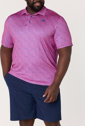 adidas Big & Tall Ultimate 365 Feather Print Polo Shirt in Lucid Pink at Nordstrom, Size Xx-Large