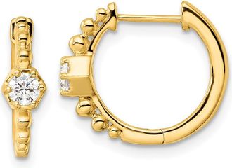 Diamond2Deal 14k Gold 0.28 ct Lab Grown Diamond Hinged Hoop Earrings VS Clarity, D-E Color