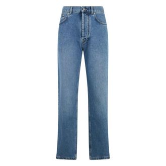 Moschino High Waist Denim Trousers - female - Moschino - Straight Fit Jeans - Blue - M - Jeans