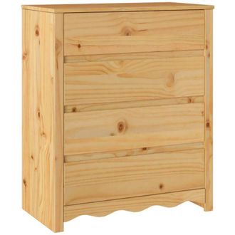 vidaXL Cajonera Marr&oacute;n 76.5 X 40 X 91 Cm Madera Maciza De Pino Vidaxl