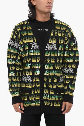 Celine Cardigan in Lana Impreziosito da Paillettes Celine