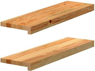 vidaXL Alféizares de ventana 2 uds madera maciza roble marrón claro vidaXL