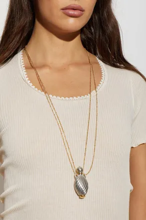 Chlo&eacute; Mirror Necklace, Womens, Gold