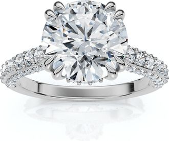 Pompeii3 Certified 2 3/4Ct Diamond Engagement Ring 14k Gold Lab Grown