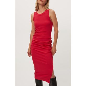 Michael Stars Wren Side Slit Sleeveless Body-Con Midi Dress in Poppy at Nordstrom, Size Large