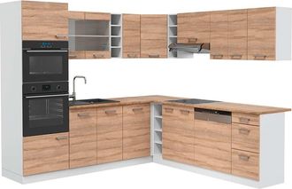 Vicco Cocina Esquinera R-line, Sonoma/blanco, 247 X 237 Cm, Et Roble, Vicco
