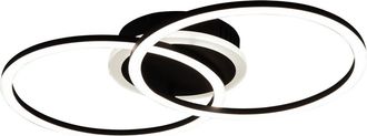 Reality Reality Leuchten - Venida Ceiling Light Led Doble Circulo Negro Mate Con Interruptor Central De Regulaci&oacute;n De La Intensidad De La Luz L.50cm R62783132