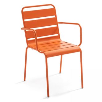 Oviala Sill&oacute;n de jard&iacute;n de metal naranja