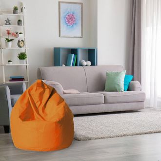 Talamo Italia Dmora Puf Elegante, Color Naranja, Medidas 80 X 120 X 80 Cm, Con Embalaje Reforzado