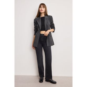 Good American Womens Soft Tech Good True Straight Jeans | Black, 343 Size 20 Plus | Good American by Khlo&Egrave; Kardashian