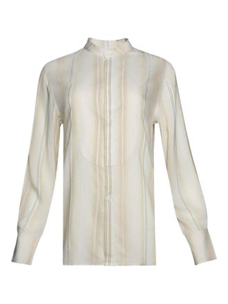 Victoria Beckham Gestreept blouse met lange mouwen - Beige