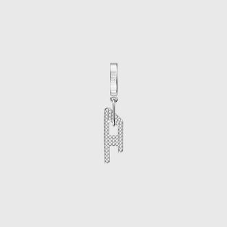 Diesel Stainless steel glitz D drop earring - Earrings - Unisex - Silver