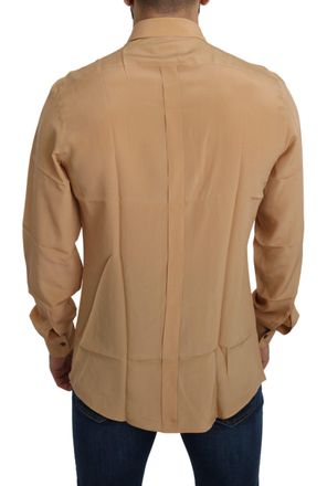 Dolce & Gabbana Mens Yellow Silk Gold Top Slim Shirt