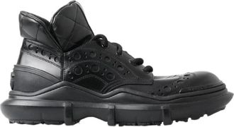 Dolce & Gabbana Portofino Leren Laarzen - Heren - Veterlaarzen - Zwart - 39 EU - Leer - Schoenen