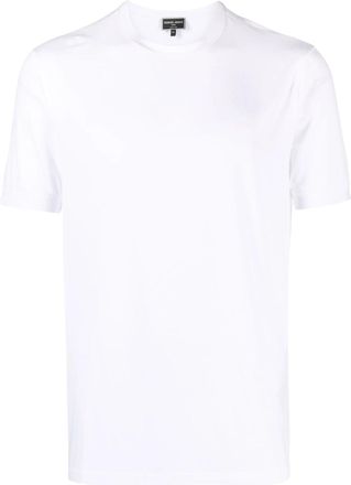Giorgio Armani White Classic Fit Crewneck Cotton T-Shirt