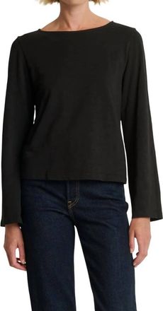 Nation Ltd Tavin Tie Back Long Sleeve Top In Jet Black