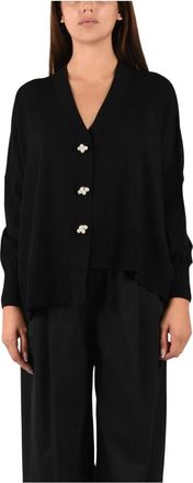 Meimeij Cardigan Oversize con Perle - - Knitwear - Donna - Nero - M