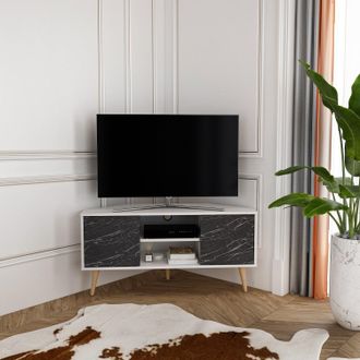 Decorotika Lesson 120 cm Corner TV Unit for TVs up to 51 in White
