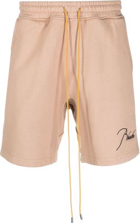 Rhude Trainingsshorts met geborduurd logo - Beige