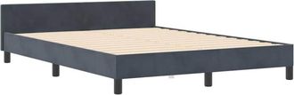 vidaXL Estructura De Cama Gris Oscuro 140 X 200 Cm Terciopelo Vidaxl