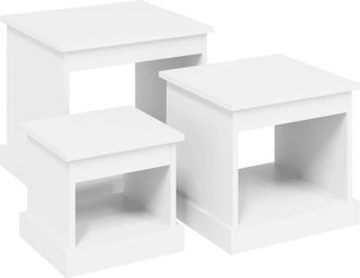 vidaXL Coffee Tables 3 pcs White Engineered Wood vidaXL