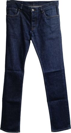 Prada Mid-Waist Slim-Fit Jeans in Blue Cotton Denim