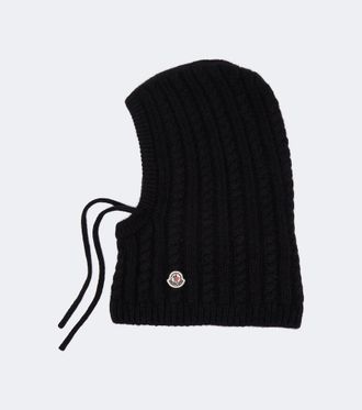 Moncler Cable-knit alpaca and wool-blend balaclava