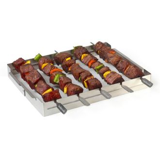 Barbecook Supporto per spiedini Barbecue, spiedini per Barbecue Acciaio Inossidabile, spiedini per Barbecue, Accessori per Barbecue, 34 x 27 x 4 cm - Barbecook