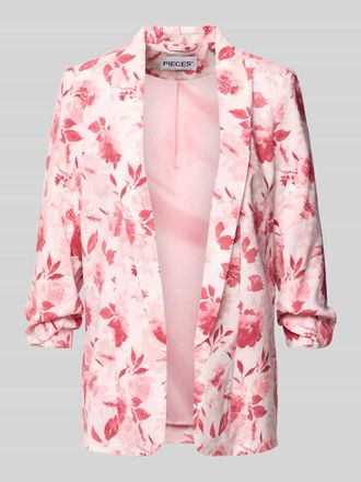 Pieces Regular Fit Longblazer mit Allover-Muster Modell BOSELLA in Pink, Größe XL