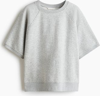 H&M Sweatshirt mit Kurzarm - Hellgraumeliert