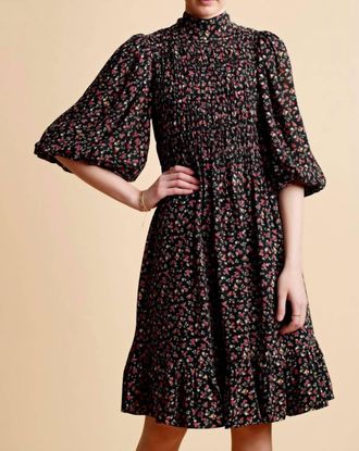 byTiMo Womens Drapy Georgette Mini Dress In Black Multi
