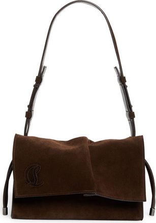 Christian Louboutin Small Baggy Suede Shoulder Bag in Cosme at Nordstrom