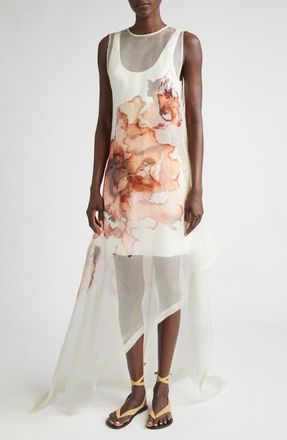 Jason Wu Burnt Floral Silk Organza Gown in Calico /Pink Ginger at Nordstrom, Size 10