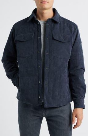 Save The Duck Magnus Water Repellent Corduroy Shirt Jacket in Blue Black at Nordstrom Rack, Size Large