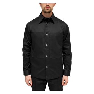 Paolo Pecora Giacca camicia - Heren - Casual Overhemden - Zwart - XL - Katoen - Overhemden