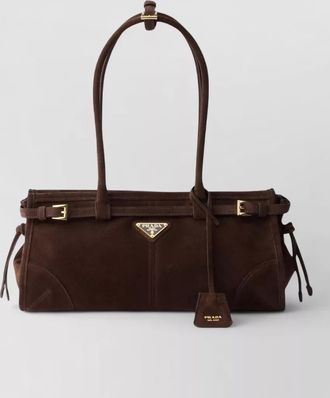 Prada bonnie medium suede shoulder bag