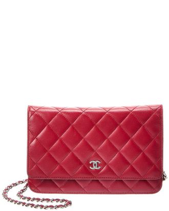 Chanel Chai Quilted Lambskin Leather Wallet On Chain (Authentic Pre-Loved)