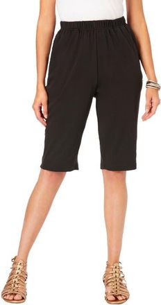 Roaman's Plus Size Soft Knit Pull On Bermuda Short in Black at Nordstrom, Size Small