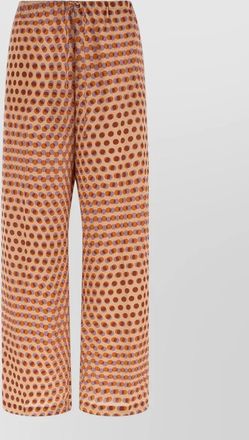 Dries Van Noten puvis long trousers all over print wide leg